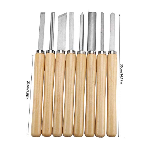 8Pcs Wood Lathe Chisel Sets, HSS Wooden Turning Chisels Kit Sculpting Chisel Woodworking Chisels Lathe Woodturning Tools Wood Carving Tools Set for Wooden Turning Hardwood