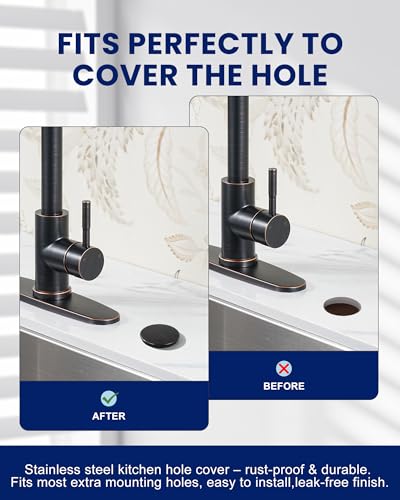 Kitchen Sink Hole Cover, Bronze Faucet Hole Cover - color: Bronze