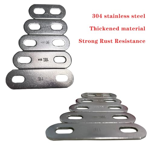 4 pcs 304 Stainless Steel Adjustable Mending Plates, 70mm(2 3/4inch) Flat Straight Slotted Repair Brackets for Pipe, Furniture & Structural Repair - size: 70mm(2 3/4inch)