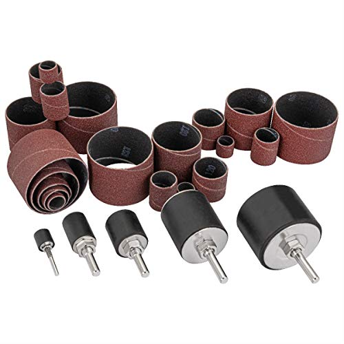 POWERTEC 71635 25-Piece Drill Press Sanding Drum Kit w/ ¼ and 1/8 inch Shanks, Spindle Sander Sleeves, Tool Carrying Case - style: Sanding Drum Kit