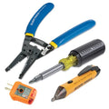 Klein Tools 80018P Tool Kit, Made in USA, Set with Wire Stripper, Screwdriver, Non-Contact Voltage Tester, GFCI Outlet Tester, Residential Tool Kit, 4-Piece - size: 4-Piece Residential Kit