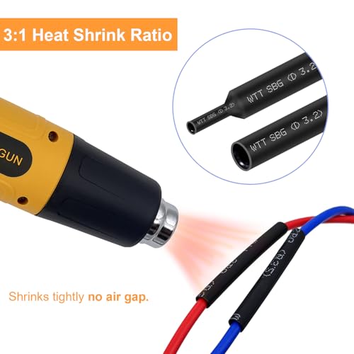 Heat Shrink Tubing Kit 355pcs Shrink Wrap Tube Electrical Wire Connectors - size: 355pcs Black Red