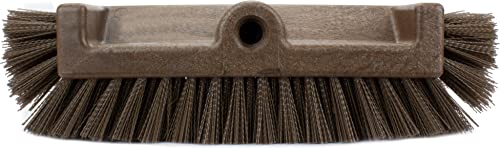 SPARTA Multi-Level Tile Scrub Brush 12" Wide Brush Head, Heavy-Duty Tile Cleaning Brush with End Bristles for Commercial Tiles, Tubs and Floor, Plastic, 12 Inches, Brown - color: Brown
