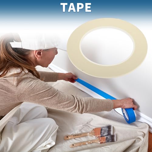 Painters Tape Easy Removal 0.1 Inches x 52.5 Yards White - color: White, size: 0.1 Inches x 52.5 Yards
