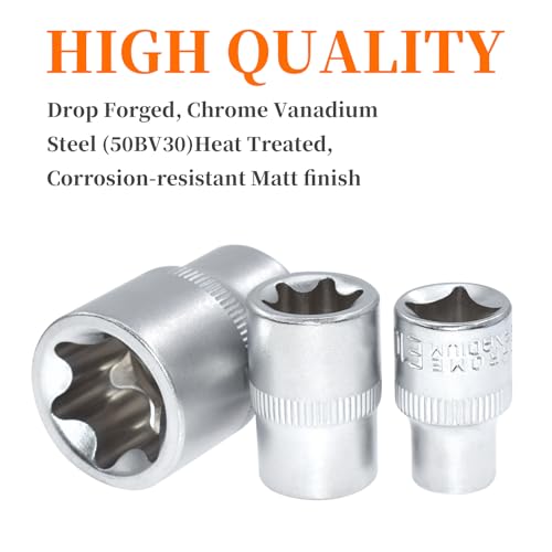 E-Torx Socket Set, 1/4" 3/8" 1/2" Drive - color: Blue Case, size: 14 PCS - E Socket