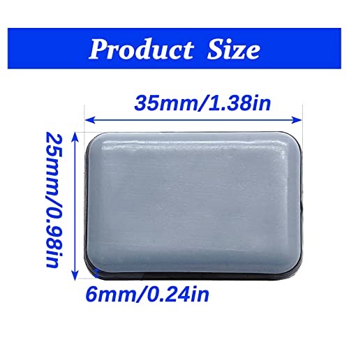 Self-Adhesive Teflon Furniture Sliders, 35 x 25mm, 24 Pcs - size: 35mm x 25mm Rectangle