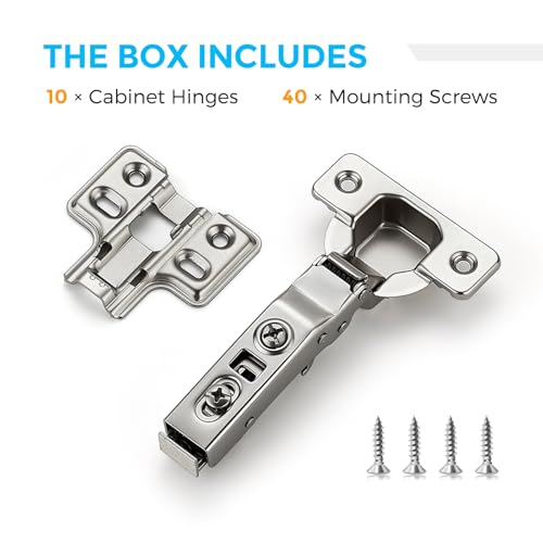 HOME EDIT 5 Pairs 10 Pack European Full Overlay Soft Close Cabinet Hinges - size: Full Overlay