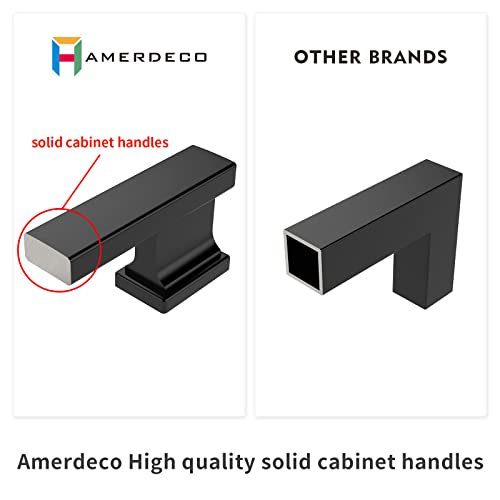Amerdeco 10 Pack Heavy Duty Solid Brushed Brass Cabinet Pulls 10" - color: Brushed Brass, size: 10" hole center