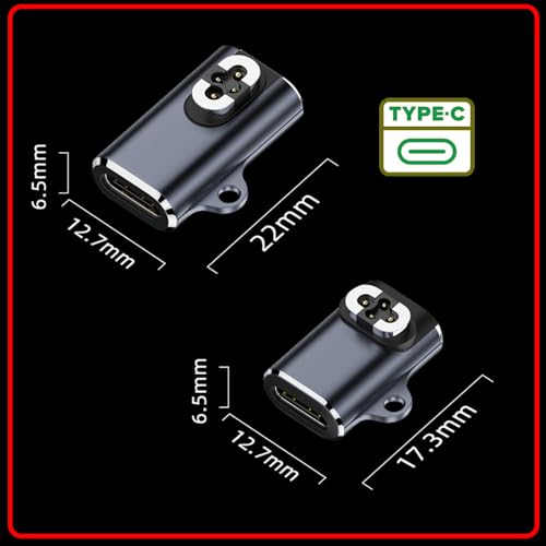 2pcs/lot Magnetic Charging Adapter USB Type-C to 4-Pin Horizontal Vertical Rhomboid Contacts Compatible with Bone Conduction Headphone S70 - style: Rhomboid