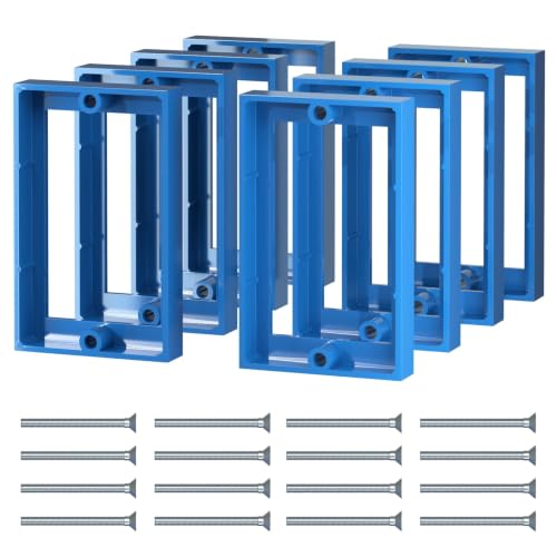 ABS 1/2 Inch Outlet Box Extender, Single Gang, Blue, 8 Pack - color: Blue, size: 8 PC
