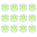HARFINGTON 12pcs Small Circular Bubble Spirit Level 14x8mm,Green/Black - color: Green/Black, size: 14x8mm