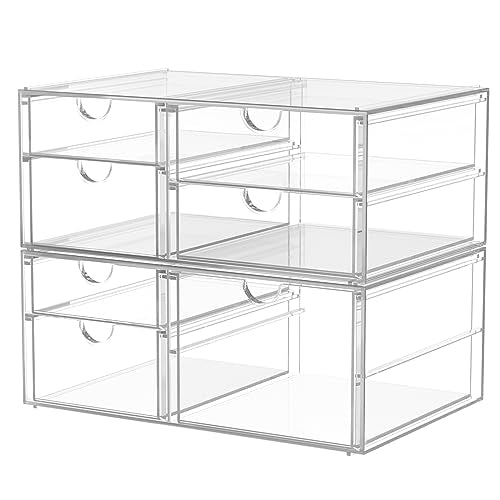caktraie Acrylic 2-Pack 7-Drawer Makeup & Storage Organizer for Bath,Desk - size: 7 Drawers