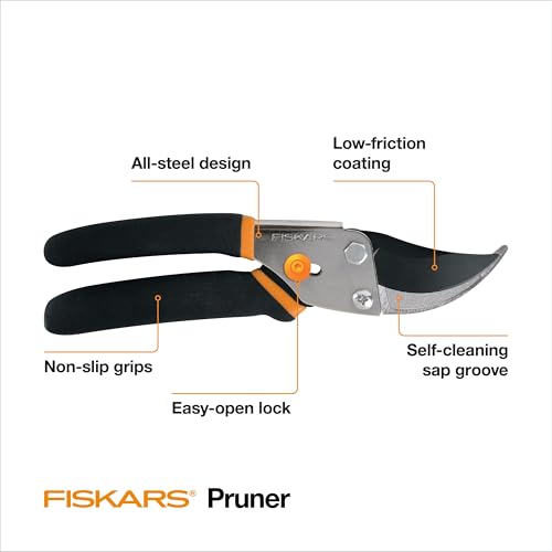 Fiskars Bypass Pruning Shears, 5/8" Cut Capacity Garden Clippers - style: Bypass Pruner