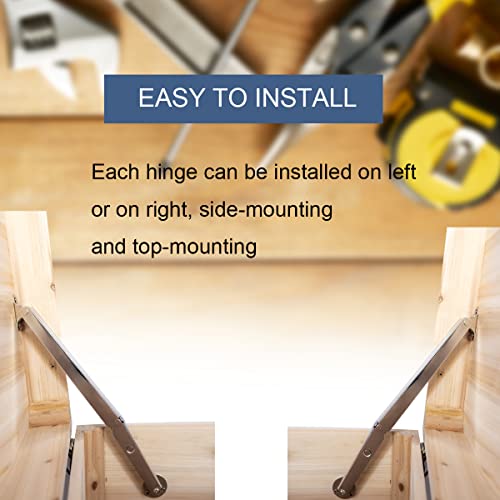 200N-60lbs Chest Heavy Duty Soft Close Lid Support Hinges Large & Long Chest Hinges for Wooden Box, Slow Lowering Pneumatic Heavy Lid Lifter Gas Struts