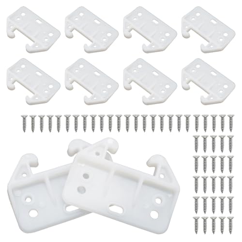 10pcs White Plastic Drawer Slides, 7 Holes Drawer Track Guides - size: 7 Holes