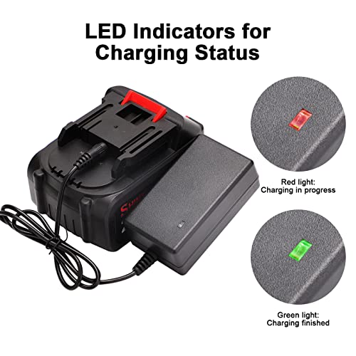 21v Lithium Battery - 4.0 Ah Battery with Charger Adapter Led Indicator Compatible with Leaf Blower - size: 4.0 AH