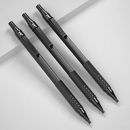 Nicpro Metal Mechanical Pencils Set 0.5 & Solid Carpenter Pencil for Architect, Engineering