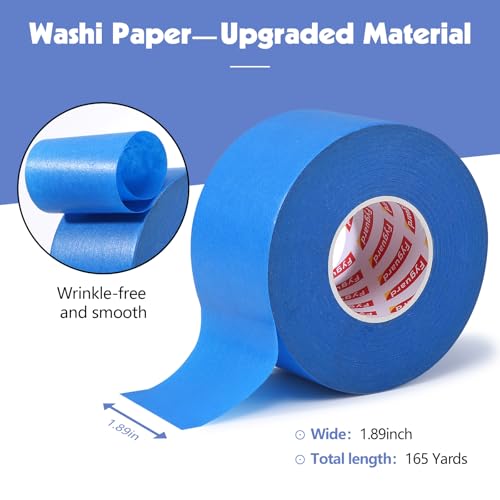 3 Rolls Blue Painters Tape 2inch Wide Painters Tape Bulk - size: 3rolls/2in（S)