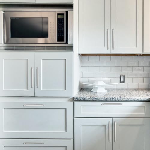10 Pack 7-1/2 Inch Cabinet Pulls Brushed Satin Nickel Kitchen Cabinet Handles Zinc Alloy Drawer Pulls Solid Cabinet Hardware - color: Brushed Satin Nickel, size: 7-1/2'' Hole Center(192mm)