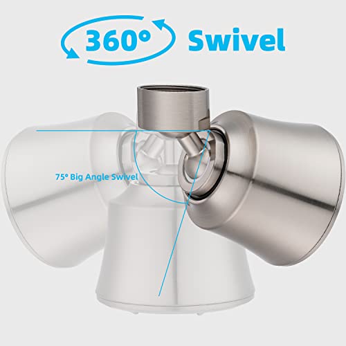 Faucet Aerator 4 Modes, 360° Swivel Faucet Sprayer Head, Brushed Nickel - color: Brushed Nickel, style: 2 Swivel Joints