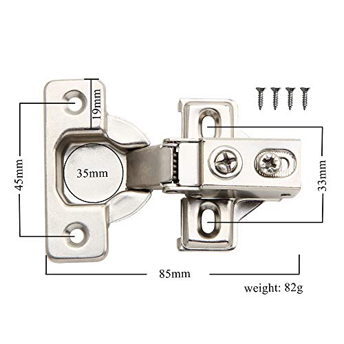 6 Pack - Silverline Hardware Face Frame Quiet Soft Close Cabinet Door Hinges, 1/2 Inch Overlay, with Built-in Metal Dampers, Strong Heavy Duty Steel for Kitchen Bathroom