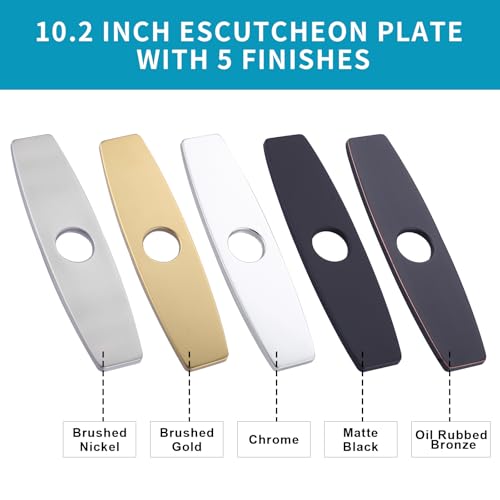 ARCORA 10.2 Inch Faucet Plate Sink Hole Cover Escutcheon - color: Chrome
