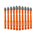 BGTEC Cemented Carbide Drill Bits Masonry Drill Bits, 10pcs Quick-fit Shank 8MM Cross Spiral Hard Alloy Drill Bit for Wood Plastic Masonry Ceramic Tile Concrete Marble - size: 10pcs 8mm