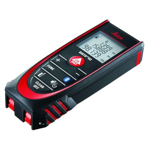 Leica DISTO D2 New 100m/330ft Metric Imperial Laser Distance Measure with Bluetooth 4.0 - Black/Red