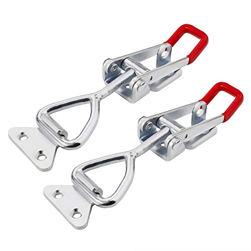 2 Pack Adjustable Toggle Clamp 660 lbs Holding Capacity Toggle Latch Hasp Clamp GH-4003 Lockable Quick Release Pull Latch Metal Draw Latch for Door, Box Case Trunk, Smoker Door, Jig - style: 4003, 2PK