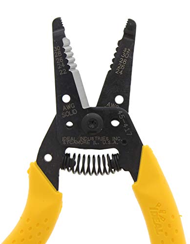 IDEAL Electrical 45-417 Premium Reflex T Stripper - 22-30 AWG solid, 24-32 AWG stranded, Wire Stripper with Plier Nose, Slide Lock, Textured Grips (Pack of 2) - size: 22-30 AWG Solid (Pack of 2)