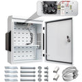 Outdoor Electrical Box with Thermostat and Fan, Cold-Rolled Steel Plate, Aluminum Alloy Back Beam, One-Piece Ventilation Design, IP65 Waterproof, Wall/Pole Mounted. (19.6" x 15.7" x 7.9") - size: 19.6" x 15.7" x 7.9"