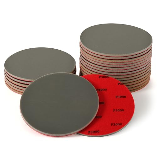 MAXMAN Foam Sanding Pads, 5" Bowling Sanding Pads, 3000 Grit for Auto | 18pcs Sanding Sponge Set, Reusable Wet Dry Sandpaper Block, for Random Orbital Sander, Wood, Metal, Drywall & Curved Surfaces - size: 5 inch, style: 3000 Grit