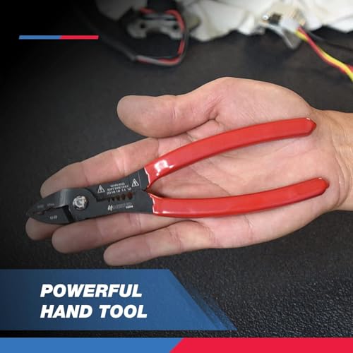 NEIKO 02037A Compact Wire Stripper | 4-in-1 Multi Purpose Electricians Pliers | Wire Crimper, Cutter and Gripper | 12-20 AWG Wire Service Tool | Crimps Insulated & Non-Insulated | Electrical Stripping - style: 4-in-1 Electrician's Pliers