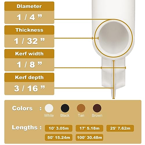 Window Weatherstrip Seal 1/4" Bulb Bubble Kerf Mount Gasket (10', White) - color: White, size: 10 Feet