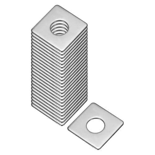 uxcell Square Washer, 25Pcs M10x25x25x1.5mm 304 Stainless Steel Square Plate Washers Flat Pad Spacer Gasket for Hardware Fastener - size: M10x25x25x1.5mm