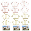 40 Pcs Cute House-Shaped Metal Paper Clips Set-Unique Gold and Rose Gold Paperclips for Office, School and Party Decor - style: House-Shaped