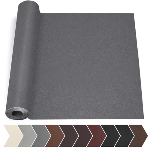 Leather Repair Tape, Leather Repair Kit for Furniture Dark Gray - color: Dark Gray, size: Litchi Grain 17 x 79 In