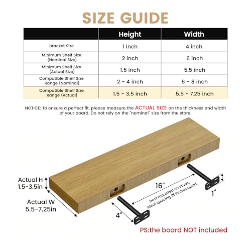 4pcs Wall Shelf Brackets Heavy Duty Floating Shelf Bracket Hidden,Invisible Black Shelving Brackets Decorative Floating Shelf Hardware Heavy Duty,Metal Shelf Support Bracket(4"-4pcs) - size: 4 inch-4pcs