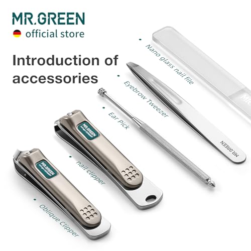 MR.GREEN Colorful Manicure Set Practical Pedicure Kits Nail Clippers Personal Care Tools Facial Hair Scissors with Fashion Case (Mr-6684 Purple) - color: Mr-6684 Purple