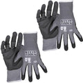 KLEIN TOOLS 60587 Work Gloves, Knit Dipped Cut Resistant ANSI A4 Nitrile Coated Gloves, HPPE Fabric, Touchscreen Capable, Small, 2-Pair - style: Small