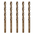 Wensilon 1/2" Cobalt Drill Bit(5Pcs), M35 HSS Metal Drill Bit Set forwood, Hard Metal, Stainless Steel, Cobalt Steel M35 Jobber Length Twist Drill Bits - size: 1/2 in