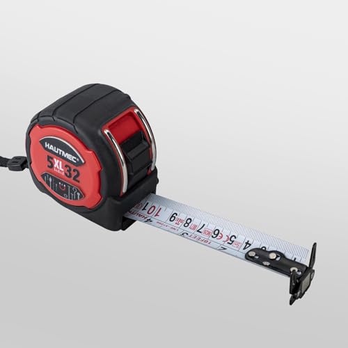 HAUTMEC 1-1/4"Wide Blade Tape Measure 16ft Compact, Heavy Duty Retractable Measuring Tape with Hook & Housing Magnets, Metric/Inch Scale for Construction Contractors 702