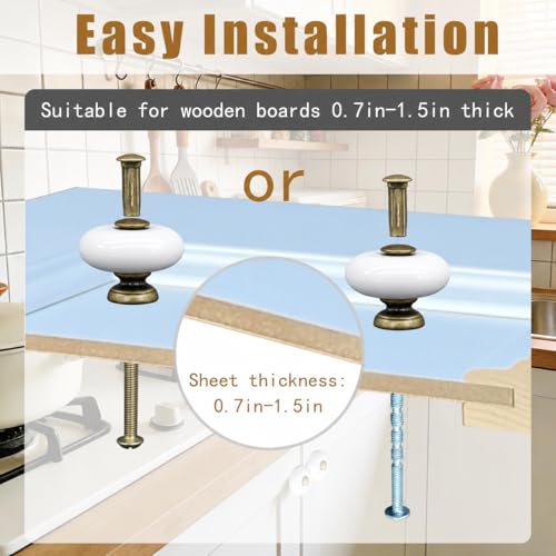 4-Pack Ceramic Round Cabinet Knob 1.3 Inch in Antique Bronze Finish - size: 1.3inch-4Pcs