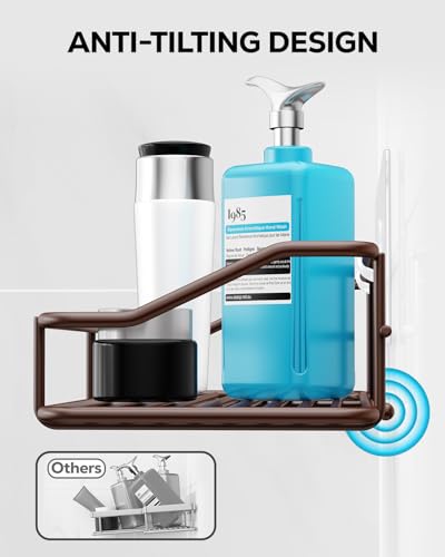Nieifi Shower Caddy Adhesive, Shower Shelves, Shampoo Holder for Bathroom - color: Brown, size: 2 Pack