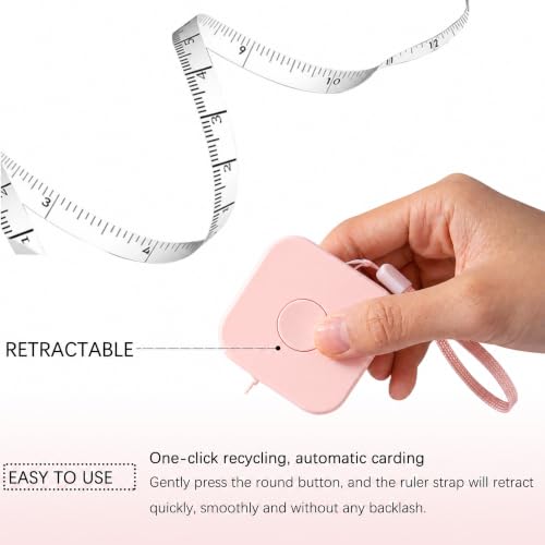 SlowVibes Bling Pink Diamond Retractable Body Measuring Tape, 60 Inch - color: Pink