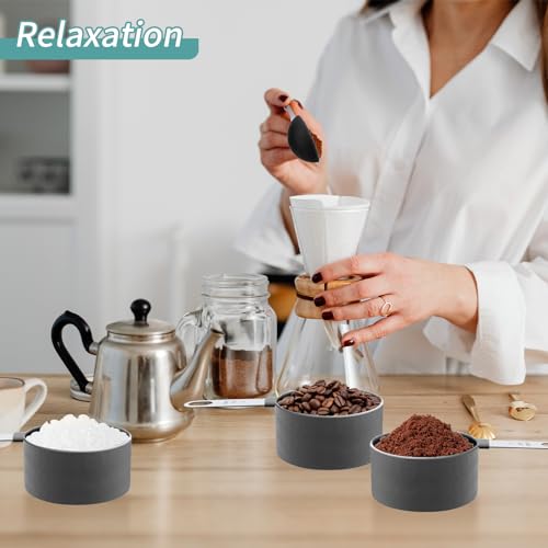 Measuring Cups Set Measuring Spoons Set, Nesting Measure Cups with Stainless Steel Handle, For Measuring Dry and Liquid Ingredients Small Teaspoon with Plastic Head (Black) - color: Black