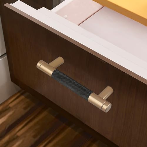 12 Pack 3 Inch 76 mm Bronze and Black Knurled Cabinet Handles Cabinet Pulls Aluminum Handles Pulls Oxidation Finish with Diamond Pattern pulls - color: Bronze and Black, size: 3 Inch