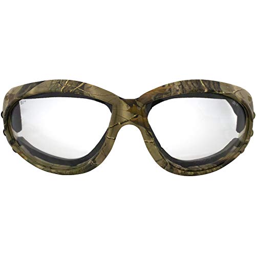 Global Vision Eliminator Dirt Bike Padded Motorcycle Riding Goggles for Men and Women (Black Frame/Smoke Lens) - color: Forest Camo Frame/Clear Lens