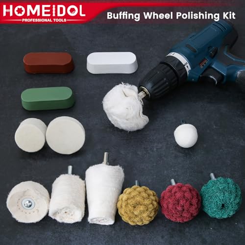 13Pcs Buffing Wheel for Drill, Polishing Wheel Kit with Polishing Compound - style: Style 1
