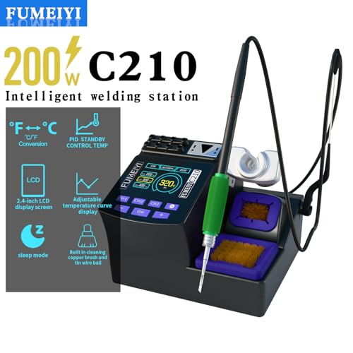 C210 Heat and Soldering Station with Intelligent Temperature Control, Constant-Temperature, Digital Display, High Power, Triple Functions for Precision Soldering Irons Electronic Soldering Kit